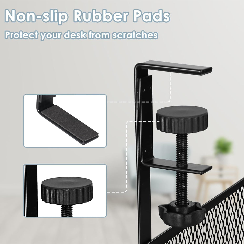 No-Drill Clamp-On Under-Desk Cable Management Tray