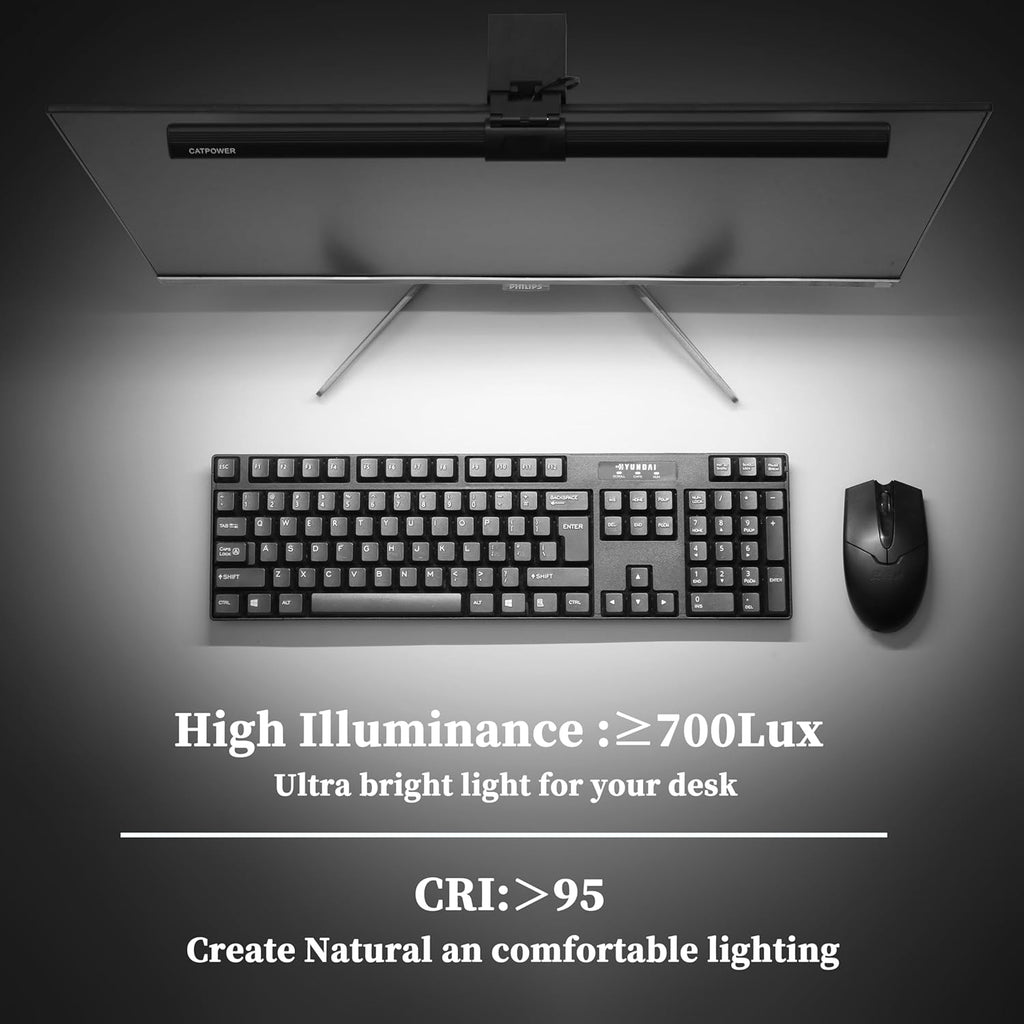 Computer Monitor Light Bar, LED Screen Light | Dimmable, Button Control, for Desk/Office/Home/Game, Eye Caring