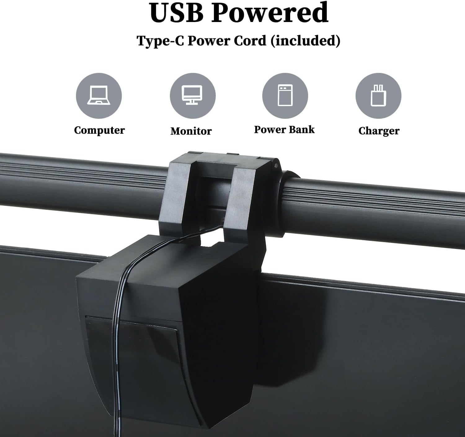 Computer Monitor Light Bar, LED Screen Light | Dimmable, Button Control, for Desk/Office/Home/Game, Eye Caring