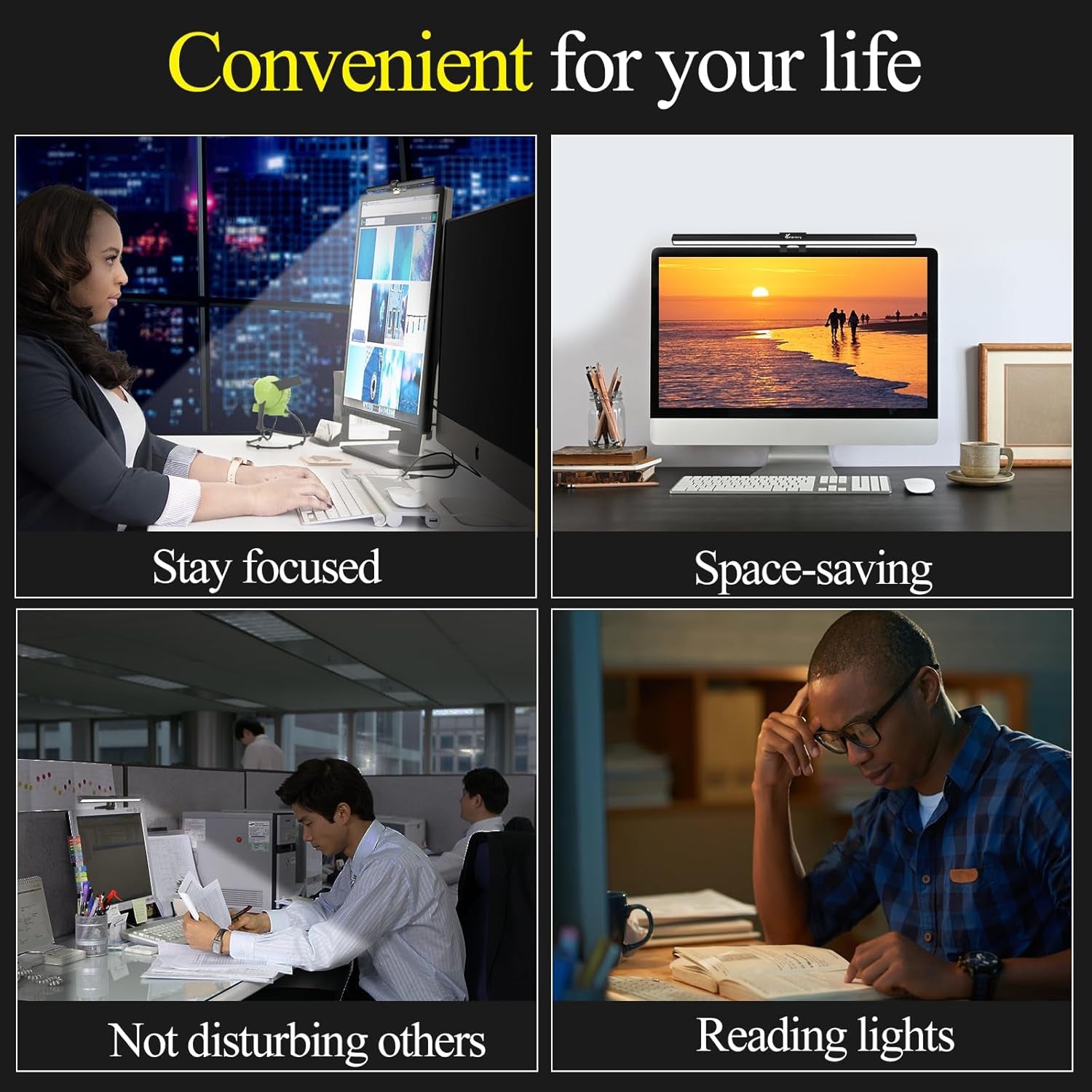 Computer Monitor Light Bar, LED Screen Light | Dimmable, Button Control, for Desk/Office/Home/Game, Eye Caring