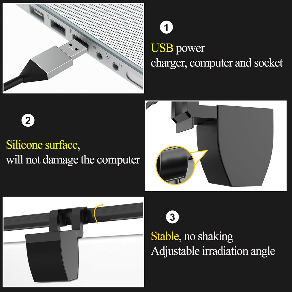 Computer Monitor Light Bar, LED Screen Light | Dimmable, Button Control, for Desk/Office/Home/Game, Eye Caring