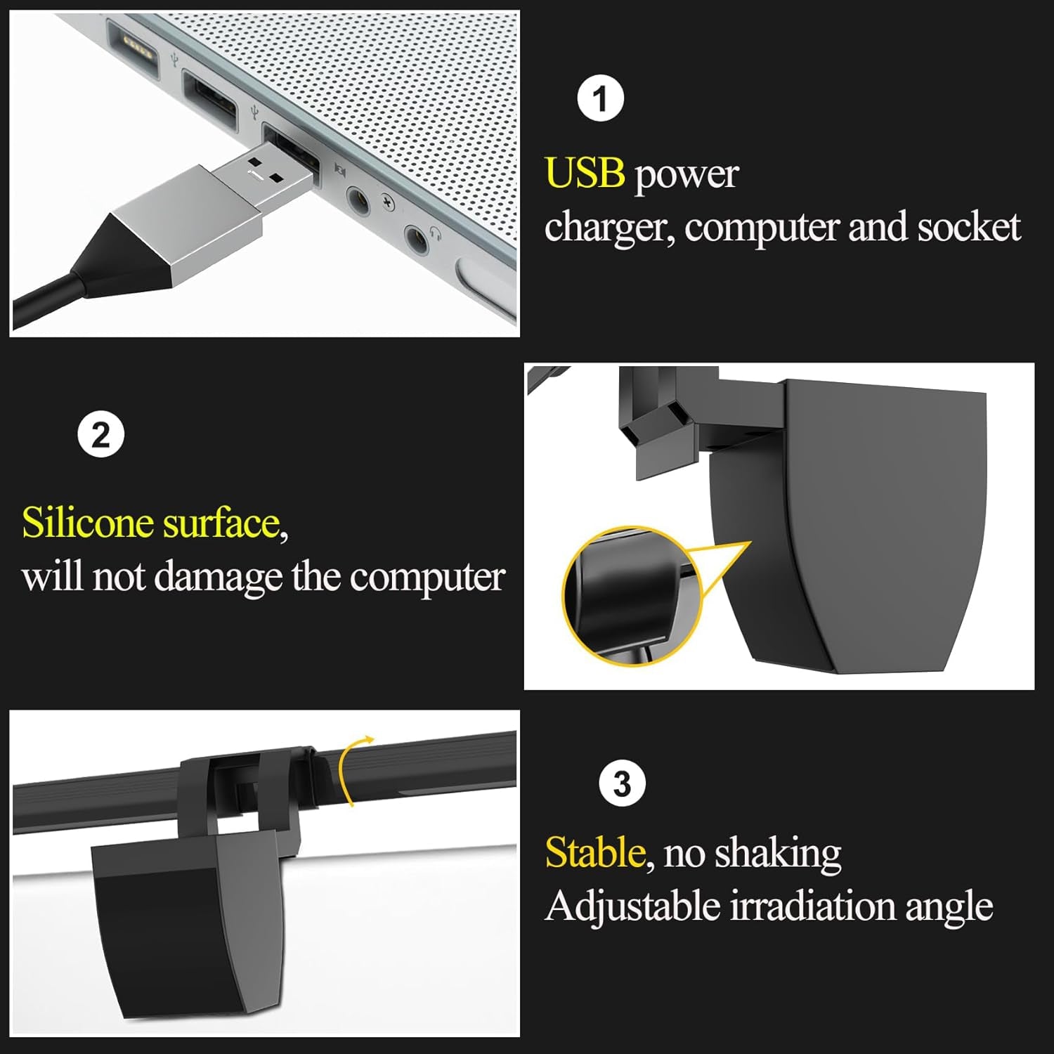 Computer Monitor Light Bar, LED Screen Light | Dimmable, Button Control, for Desk/Office/Home/Game, Eye Caring
