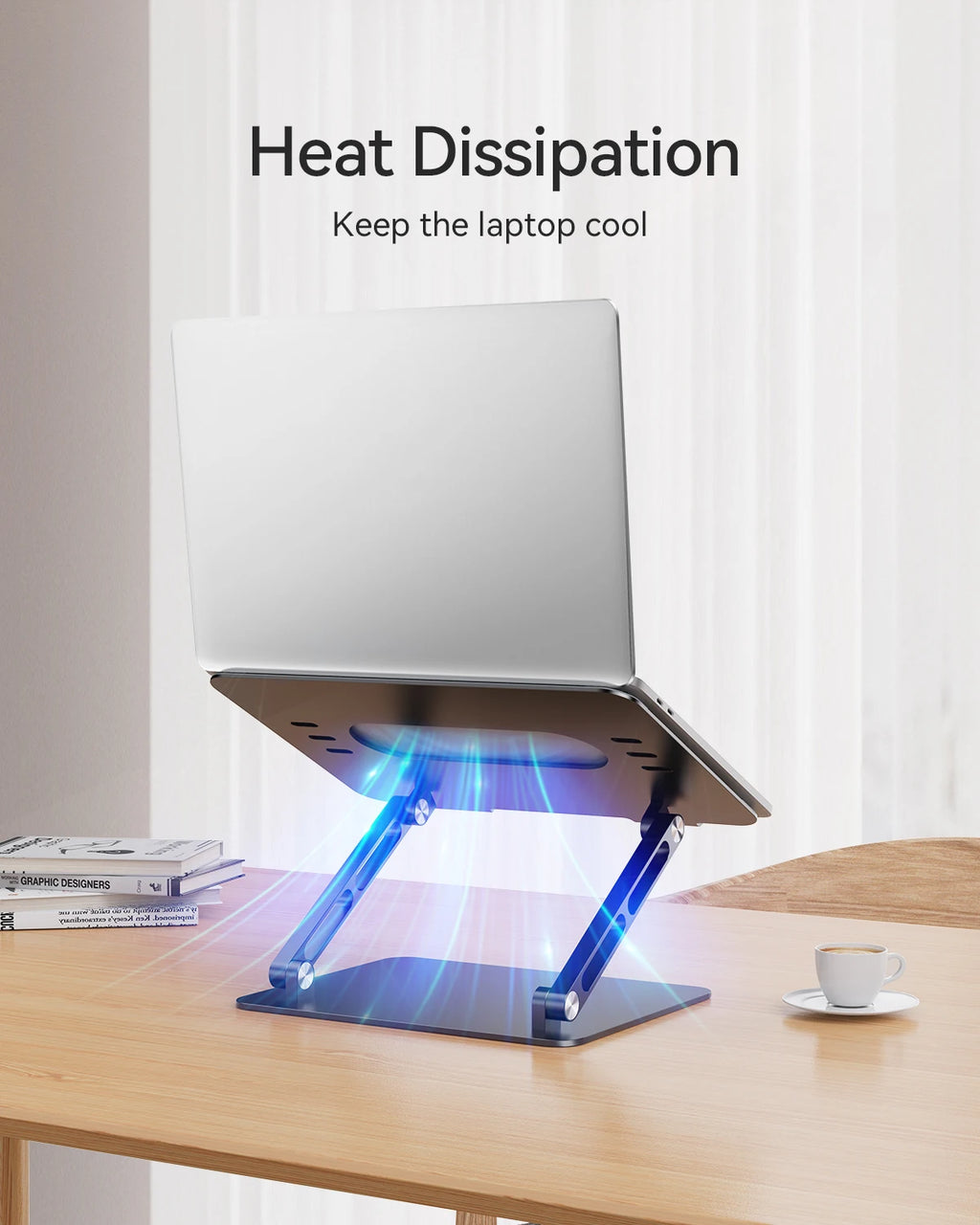 ST05 Laptop Stand Adjustable Aluminum Laptop Stand for Desk Ergonomic Computer Riser Sturdy Notebook Stand Laptop within 10-17”